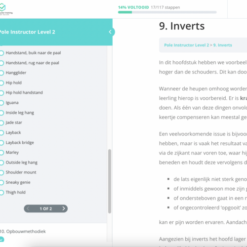 Pole Instructor Level 2 - hoofdstuk 9